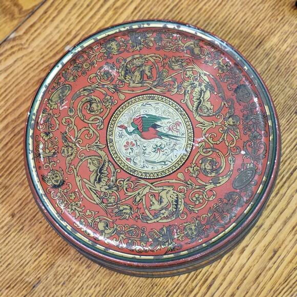 Vintage 1930s Era CANCO round Decorative Glace Fruit Tin Rustic Cottage Decor - Picture 1 of 10